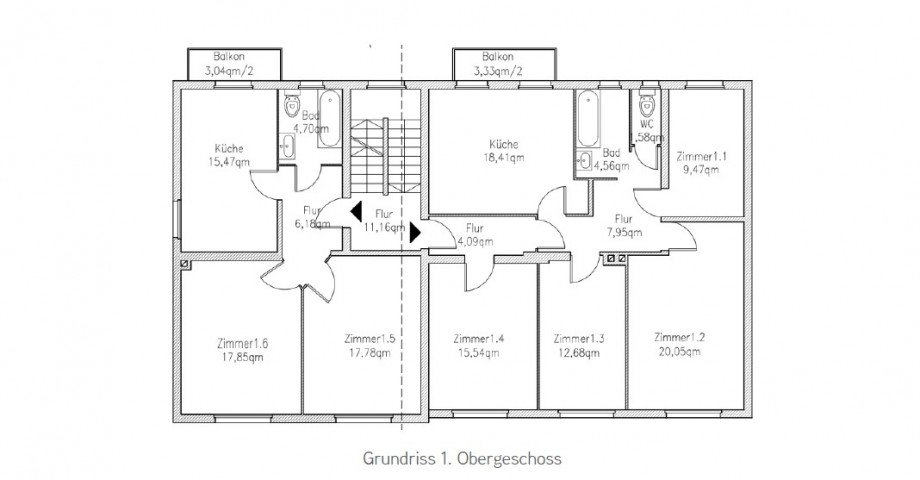 Grundriss_1.OG Mehrfamilienhaus Offenbach am Main