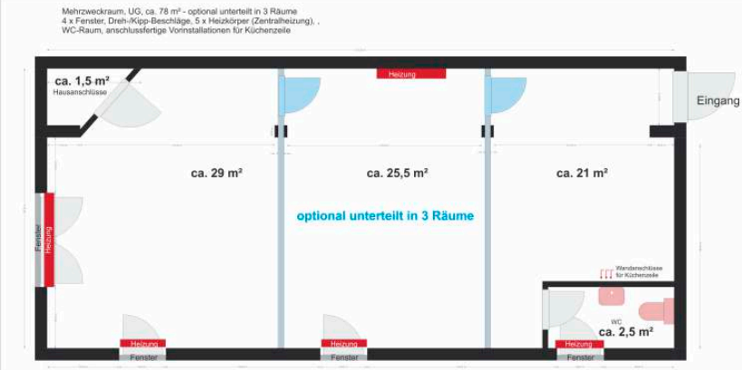 m�gliche Unterteilung B�rofl�che Hochheim am Main