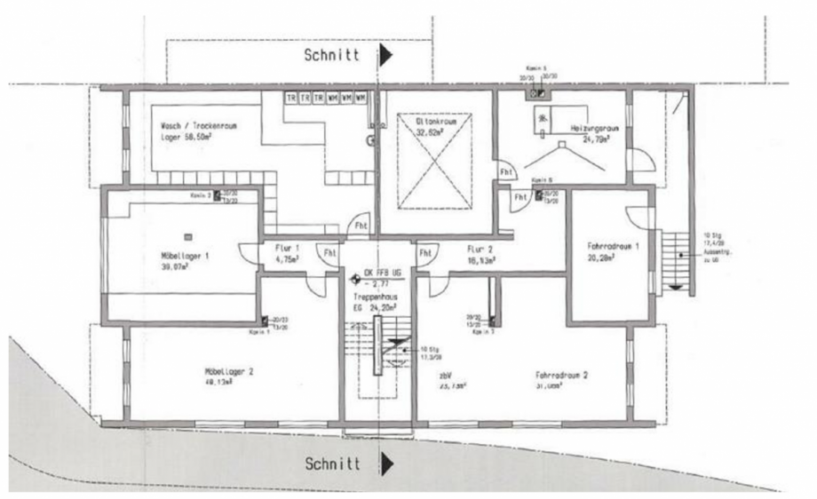 Grundriss Kellergeschoss Etagenwohnung Offenbach am Main