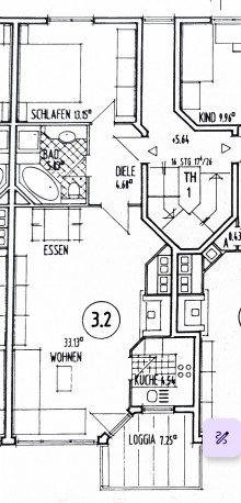 Grundriss Moderne 2-Zimmer-Etagenwohnung mit Balkon und Stellplatz in Hattersheim