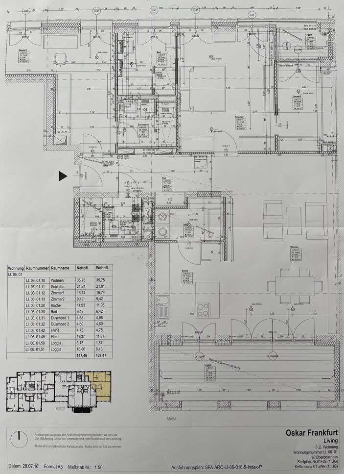 Grundriss Etagenwohnung Frankfurt am Main