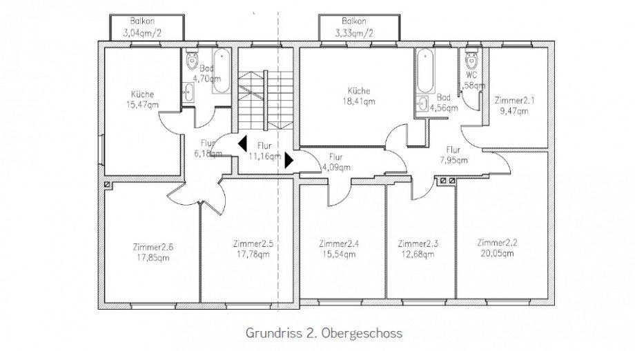 Grundriss_2.OG Mehrfamilienhaus Offenbach am Main