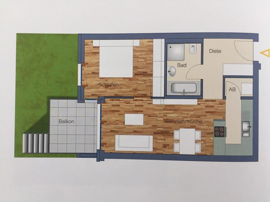 Grundris_2 Zimmer Etagenwohnung Frankfurt am Main