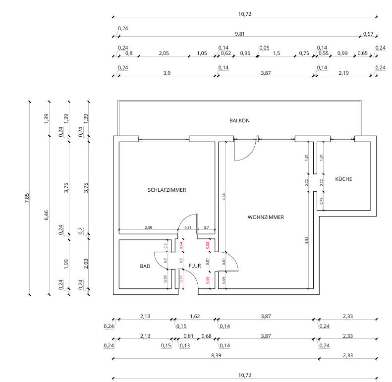 Grundriss Etagenwohnung Fl�rsheim am Main