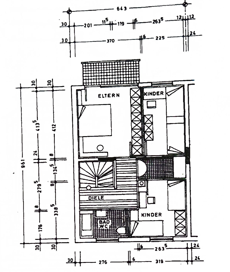 Grundriss Obergeschoss Reiheneckhaus Hattersheim am Main