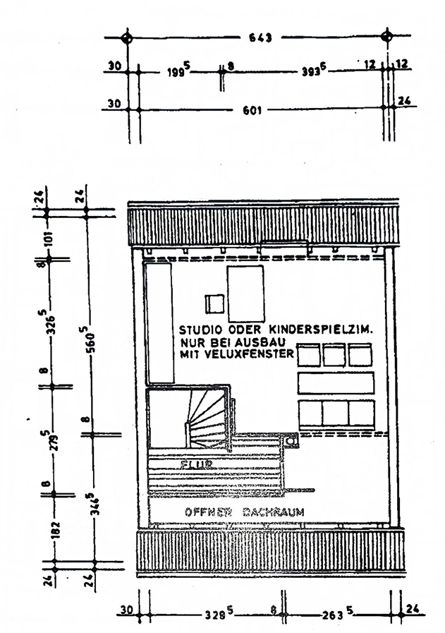 Grundriss Dachgeschoss Reiheneckhaus Hattersheim am Main